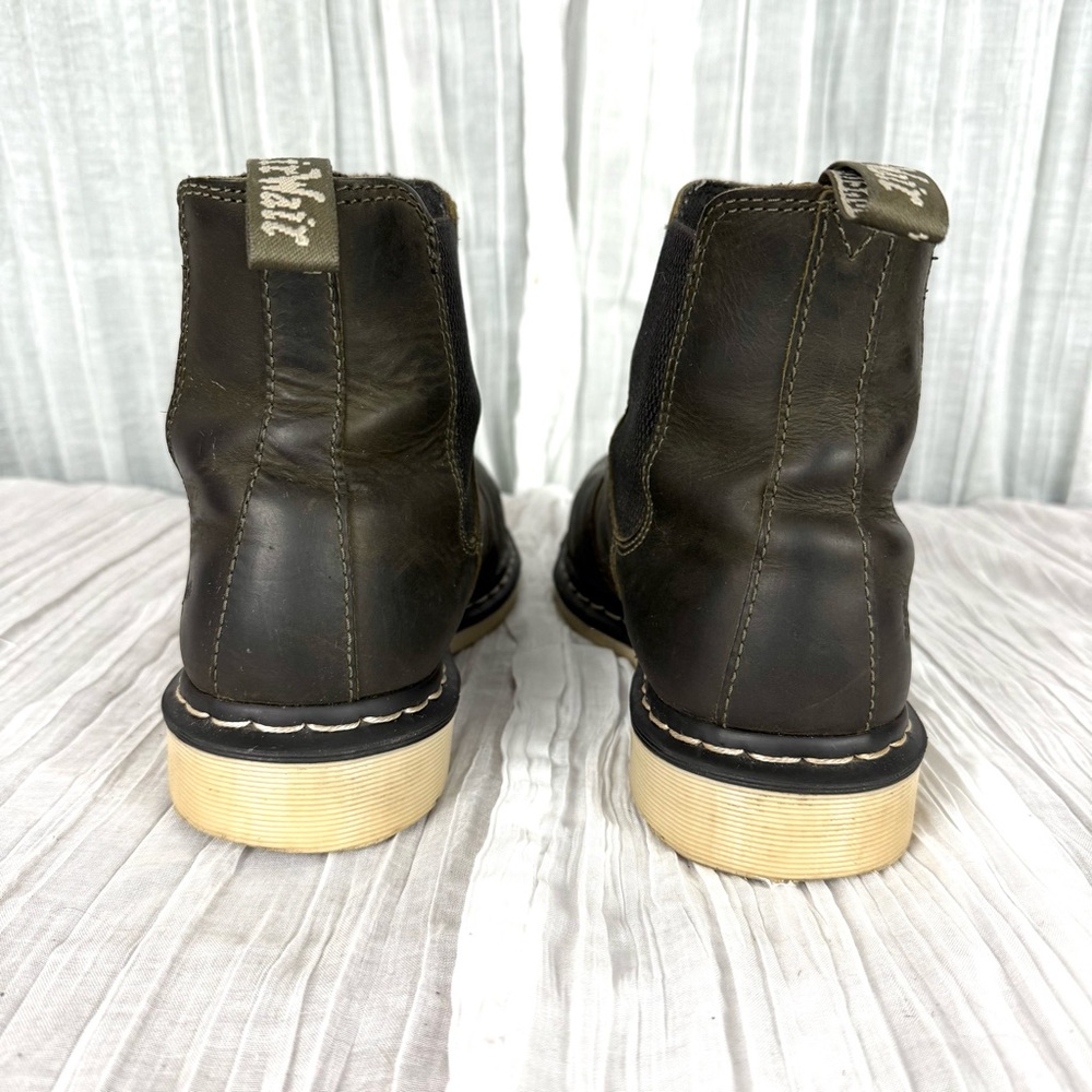 Dr. Martens Arbor Steel Toe Chelsea Work Boots Dark Olive Brown Leather Airwalk - Picture 8 of 15